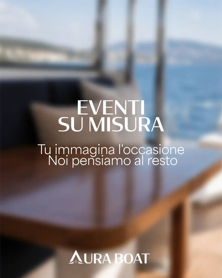 Post Aura Boat «Eventi su misura»: dettaglio della barca in navigazione
